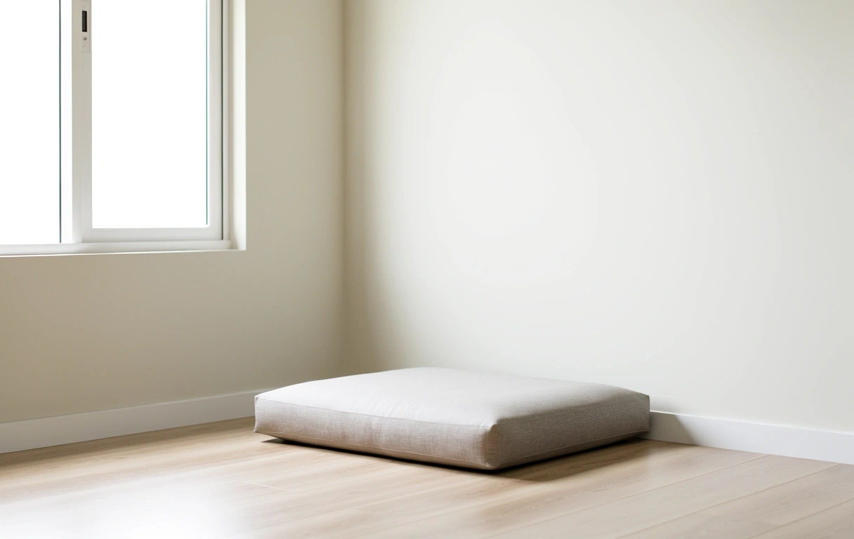 Espacio de meditación minimalista